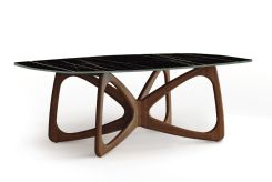 Butterfly Sintered Stone Boat Shaped Table 