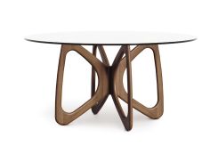 Butterfly Round Glass Top Table