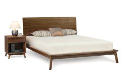  Catalina Bed with Solid Headboard in Walnut