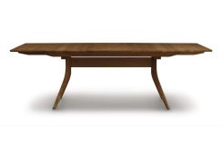 Catalina Trestle Extension Tables with easystow extension and leaf storage in Walnut