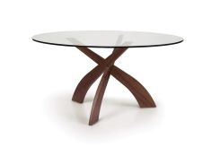 Entwine Glass Top Dining Tables in Walnut