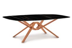 Exeter Boat Shaped Sintered Stone Top Tables in Cherry