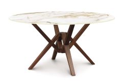 Exeter Round Sintered Stone Top Tables in Walnut