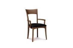 Ingrid Armchair with upholstered seat in walnut