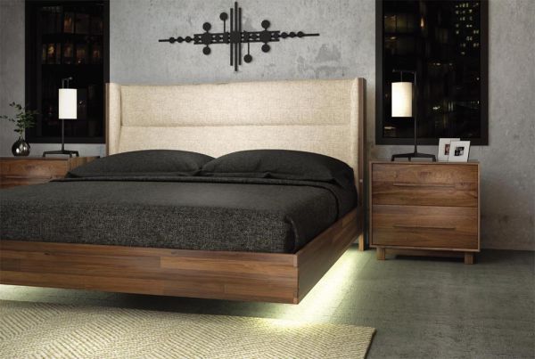 Sloane Floating Bed in Walnut