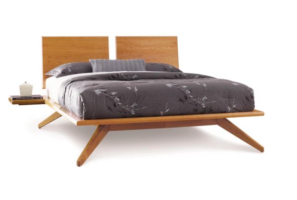 Astrid Bed with 2 Adjustable Headboard Panels in Cherry