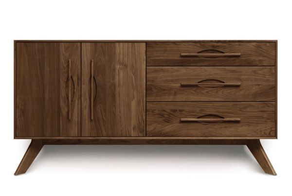 Audrey 3 drawers on right, 2 doors on left Buffet in Walnut