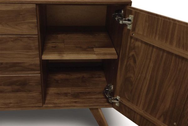 Audrey 1 door on either side of 3 drawers Buffet in Walnut