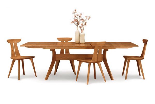 Audrey Extension Tables with easystow extension and leaf storage in Cherry