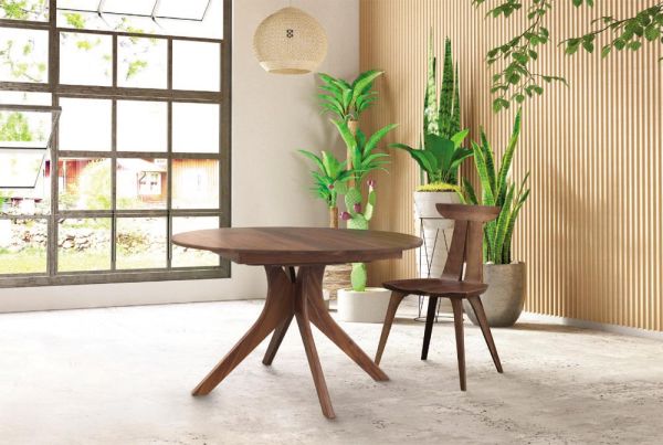 Audrey Round Extension Table in Walnut