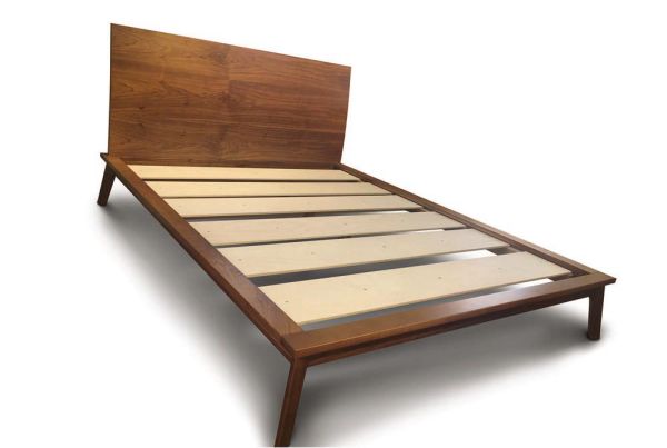  Catalina Bed with Solid Headboard in Walnut