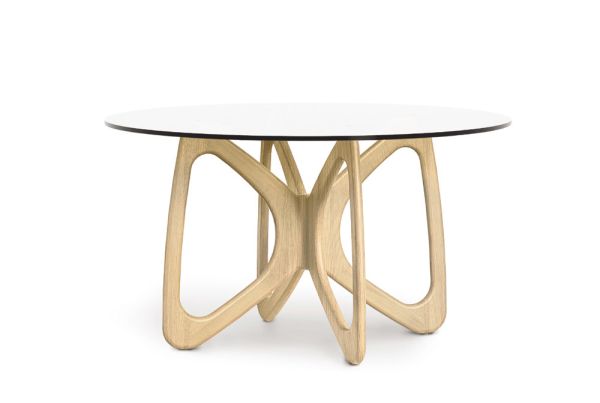 Butterfly Round Glass Top Table