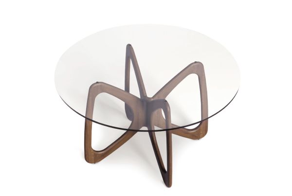 Butterfly Round Glass Top Table