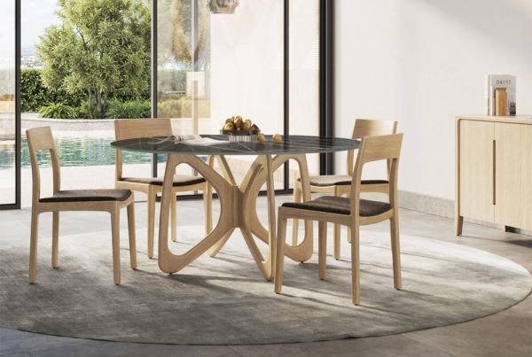 Butterfly Round Sintered Stone Table 