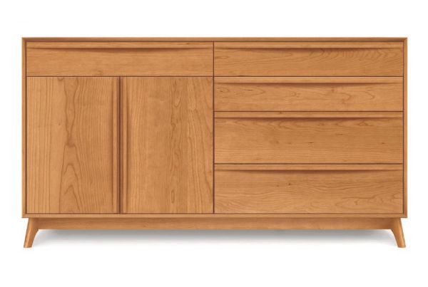 Catalina 4 drawers on right, 1 drawer over 2 doors on left Buffet in Cherry