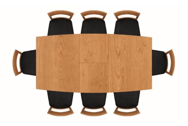 Catalina Four Leg Extension Tables with easystow extension and leaf storage in Cherry