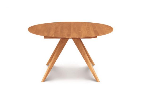 Catalina Round Extension Tables with easystow extension and leaf storage in Cherry