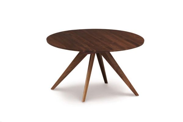 Catalina Round Extension Tables with easystow extension and leaf storage in Walnut