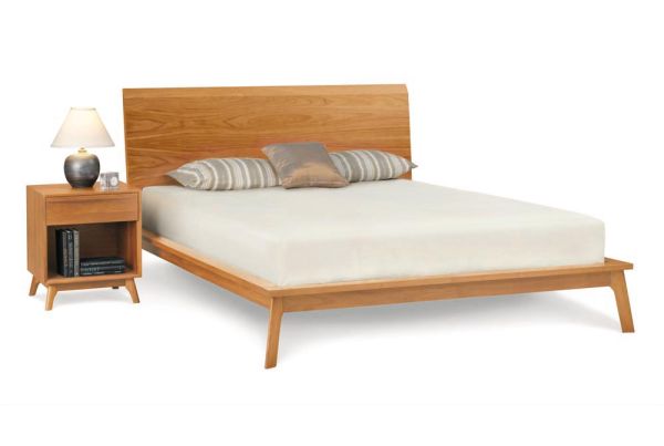  Catalina Bed with Solid Headboard in Cherry