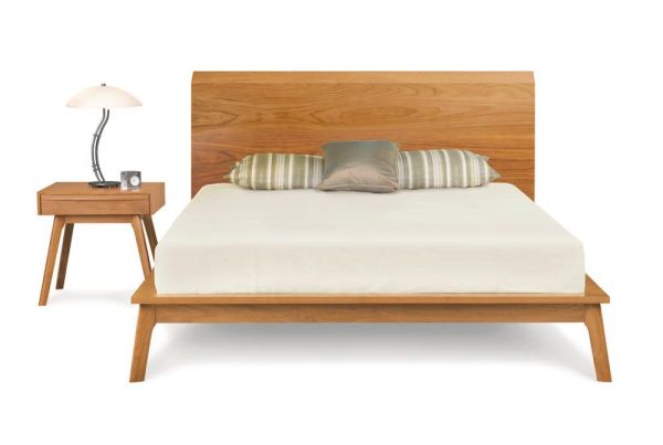  Catalina Bed with Solid Headboard in Cherry