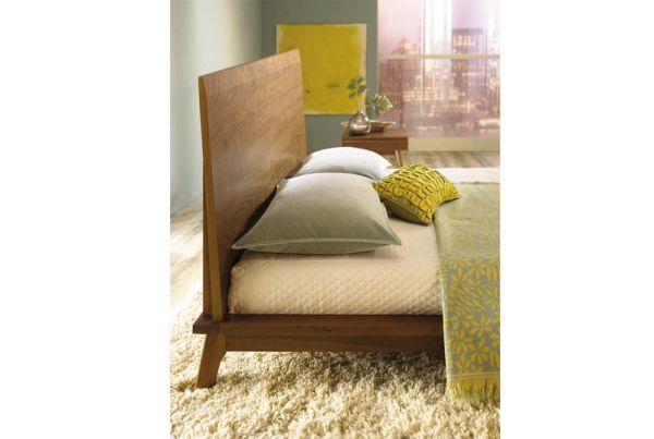  Catalina Bed with Solid Headboard in Walnut