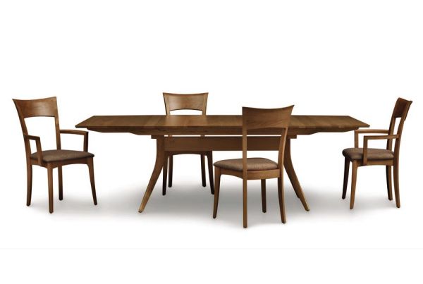 Ingrid Armchair with upholstered seat in walnut