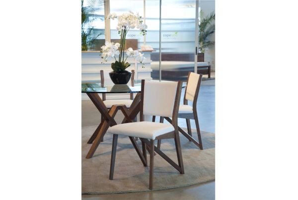 Exeter Round Glass Top Tables in Walnut