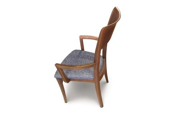 Ingrid Armchair with upholstered seat in walnut