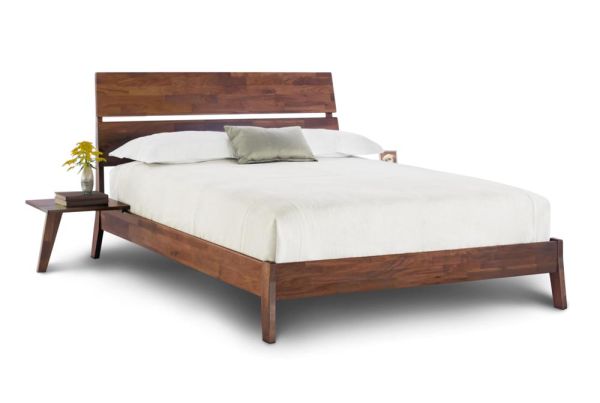 Linn Shelf Nightstand in Walnut left and right 