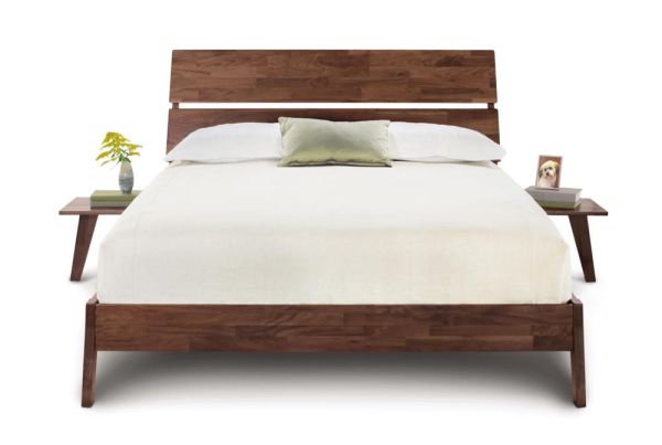 Linn Shelf Nightstand in Walnut left and right 