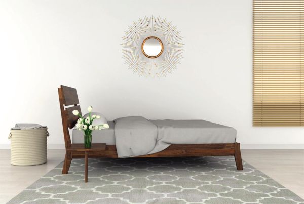 Linn Shelf Nightstand in Walnut left and right 