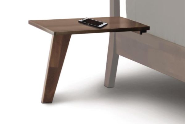 Linn Shelf Nightstand in Walnut left and right 