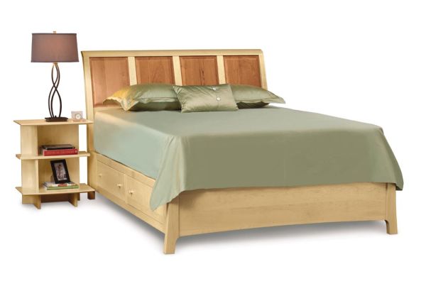 Sarah Storage Bed Nightstand Left in Maple