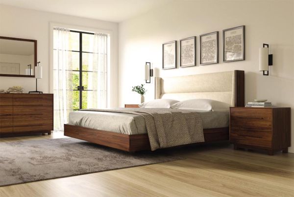 Sloane Floating Bed in Walnut